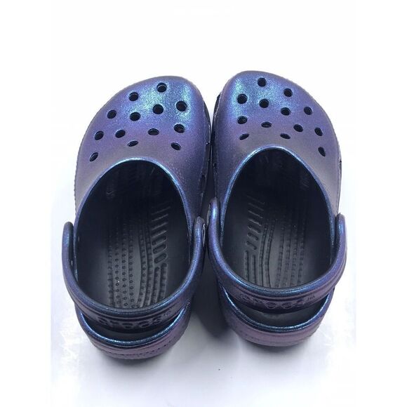 Crocs Classic Rare BLACK IRIDESCENT Clog KIDS size 8/9 - Picture 7 of 11
